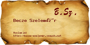 Becze Szelemér névjegykártya